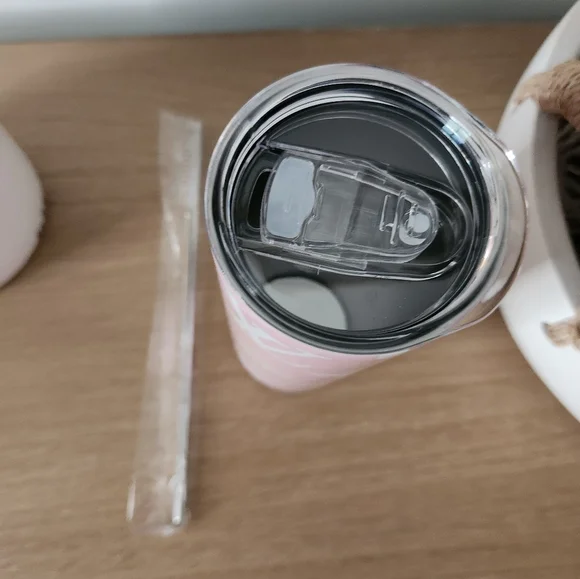 Custom Pink And White Designer Tumbler 20 Oz - Picture 3 of 5